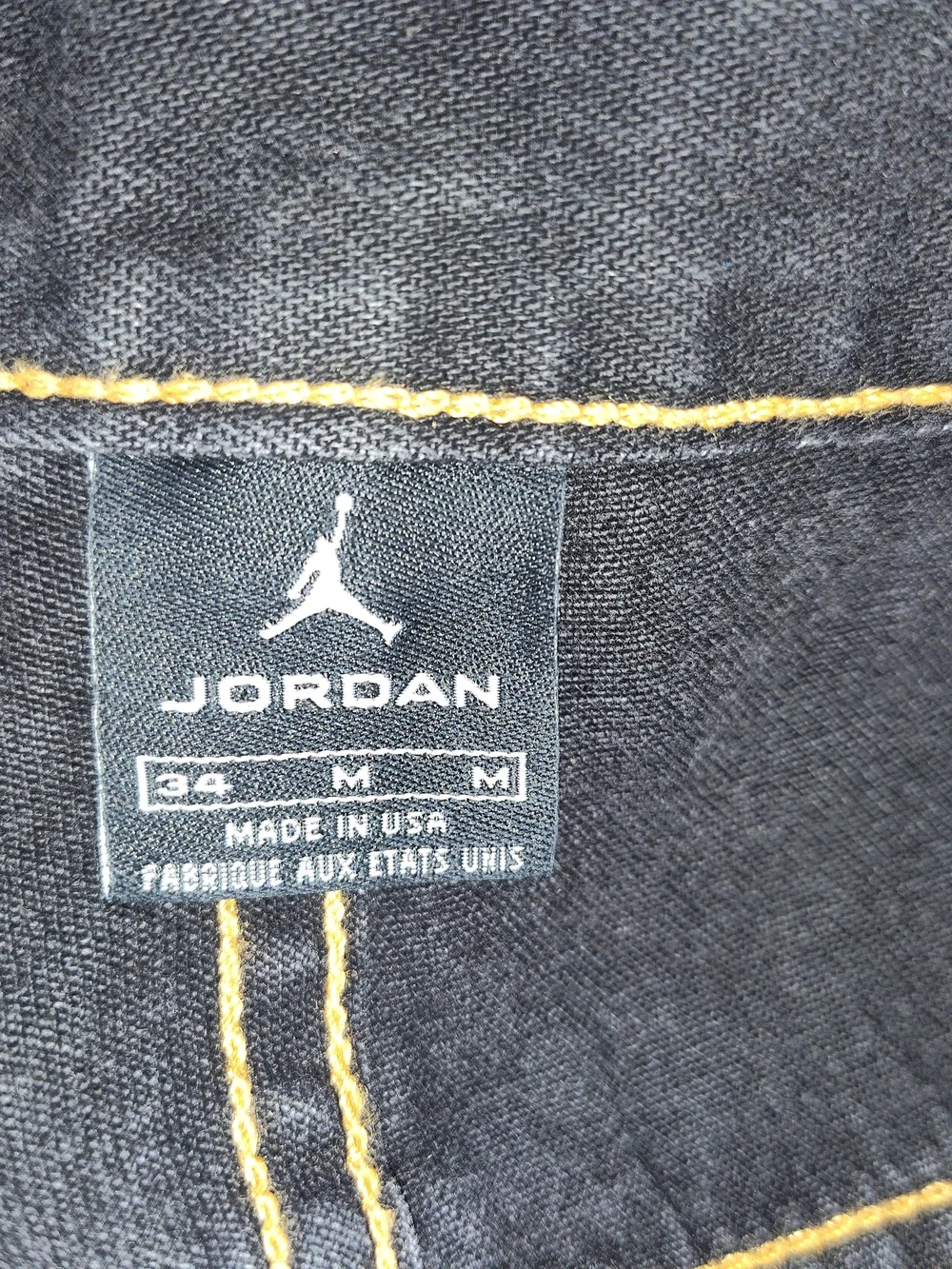 Jordan Black Denim Carpenter Shorts with Contrast Stitching